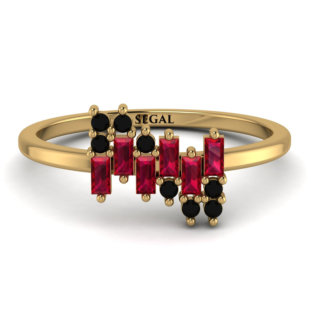 Baguette And Round Ruby Band - Daniela No. 40