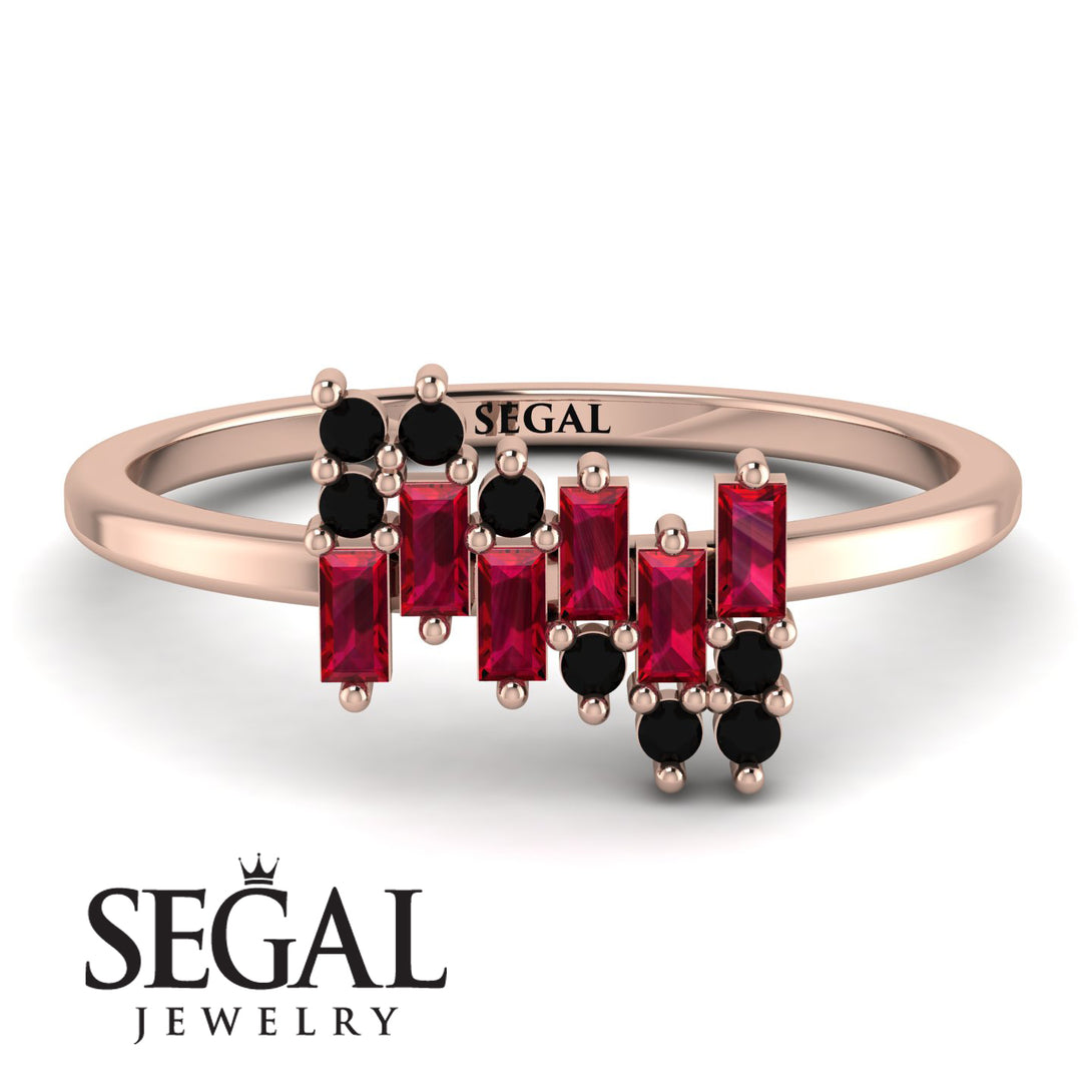 Baguette And Round Ruby Band - Daniela No. 41
