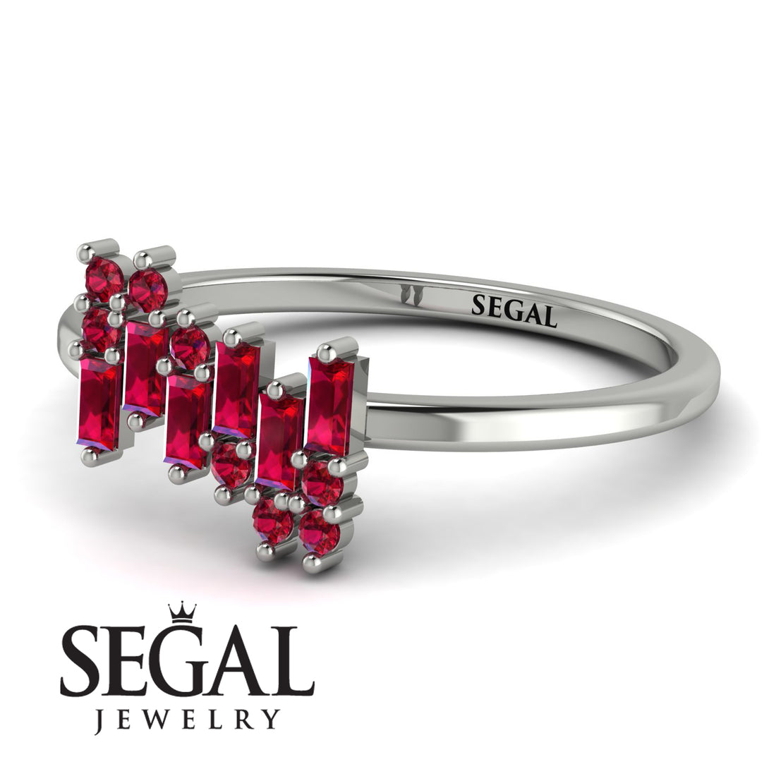 Baguette And Round Ruby Band - Daniela No. 57