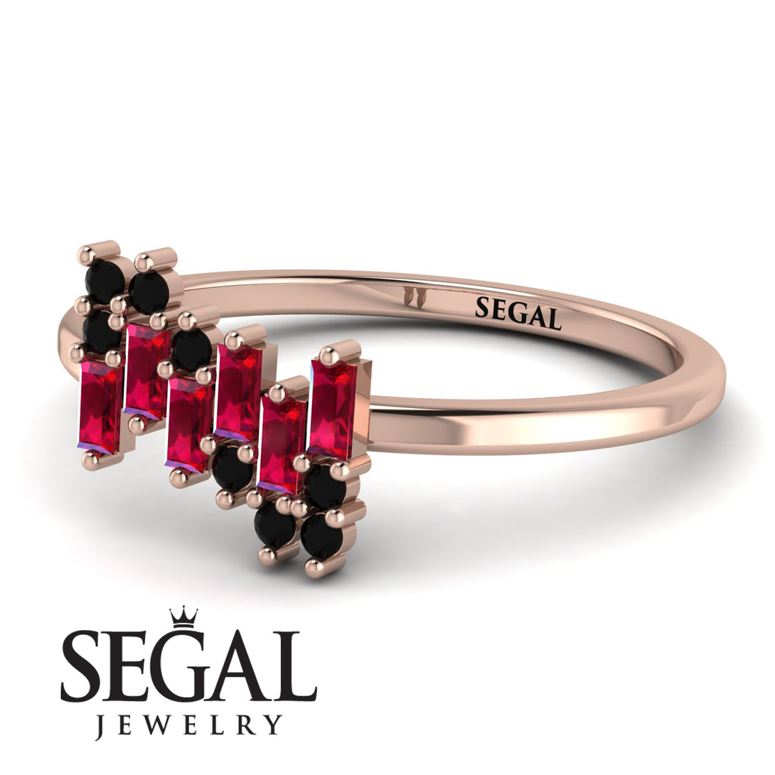 Baguette And Round Ruby Band - Daniela No. 41