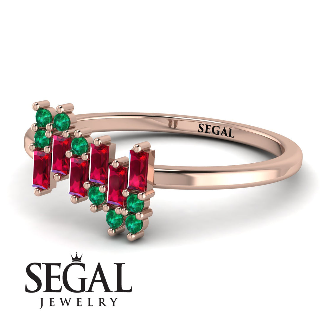 Baguette And Round Ruby Band - Daniela No. 26