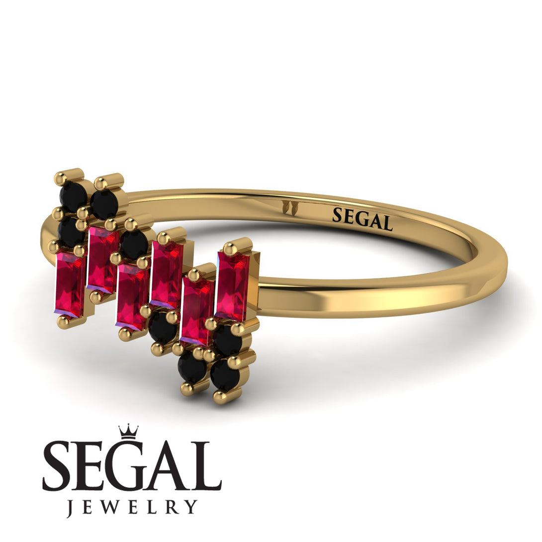 Baguette And Round Ruby Band - Daniela No. 40