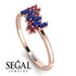 Baguette And Round Sapphire Band - Daniela No. 59