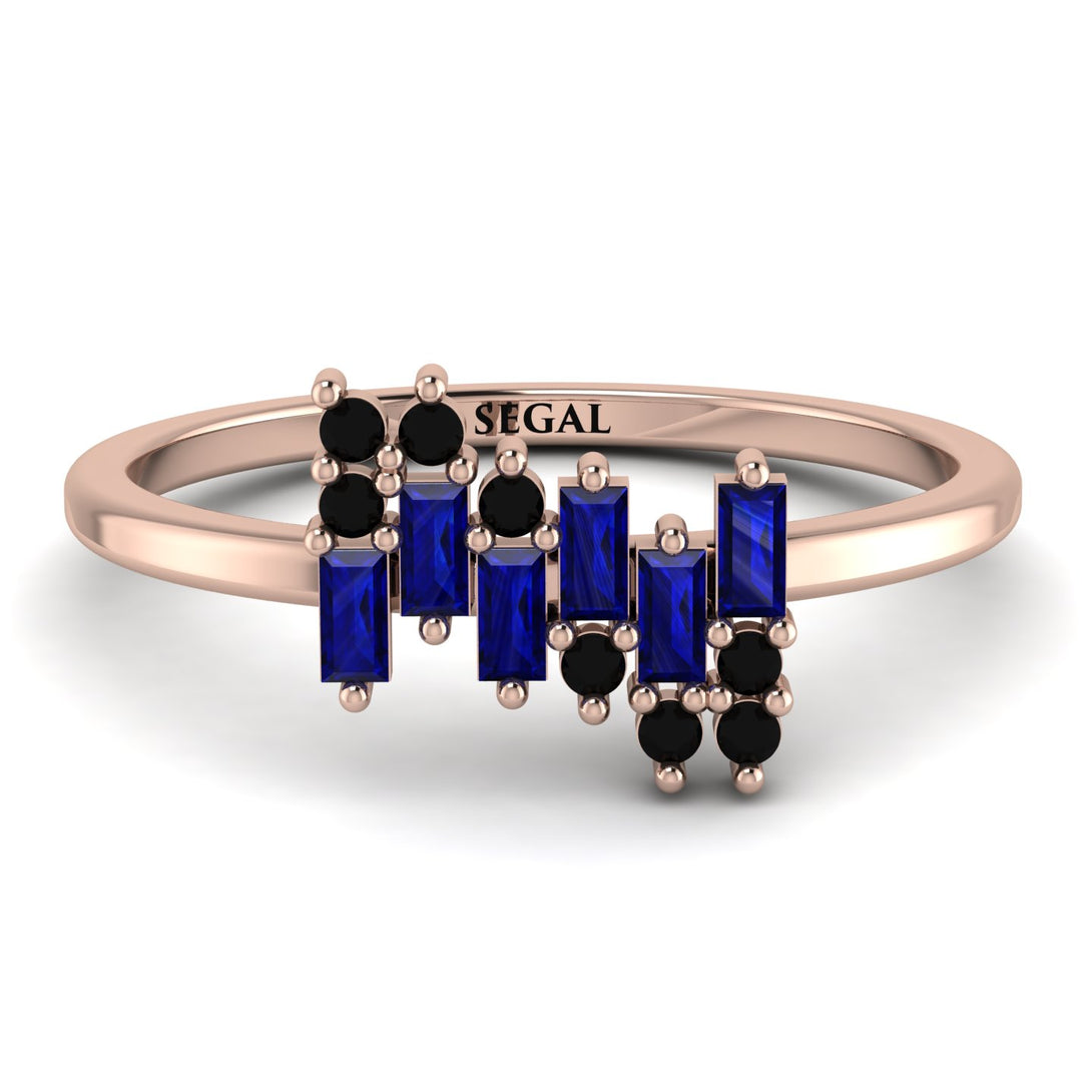 Baguette And Round Sapphire Band - Daniela No. 44