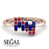 Baguette And Round Sapphire Band - Daniela No. 59