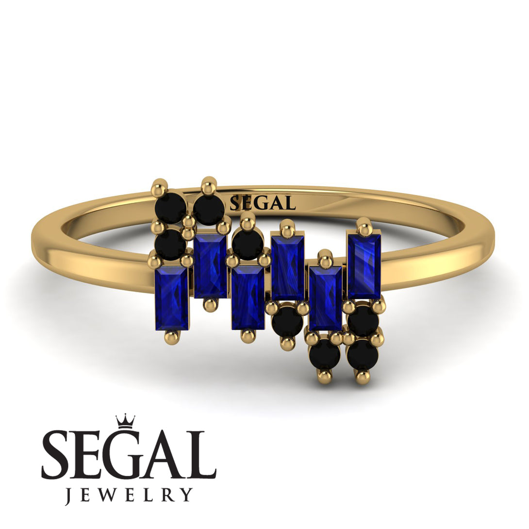 Baguette And Round Sapphire Band - Daniela No. 43