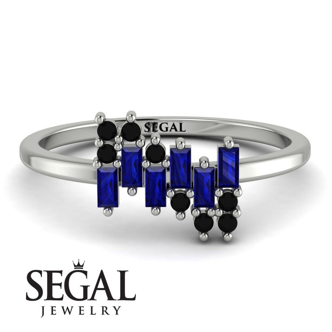 Baguette And Round Sapphire Band - Daniela No. 45