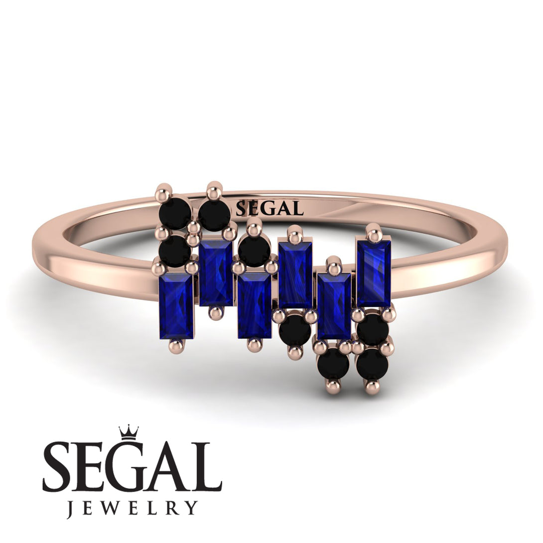 Baguette And Round Sapphire Band - Daniela No. 44