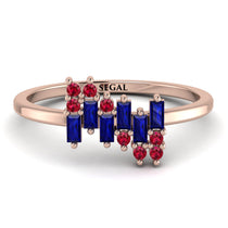 Baguette And Round Sapphire Band - Daniela No. 59 image 1