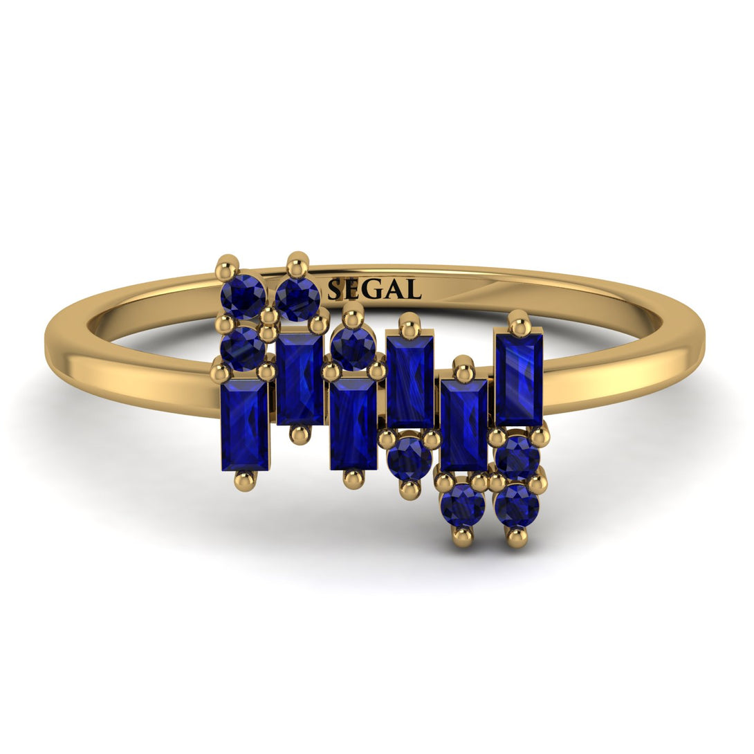 Baguette And Round Sapphire Band - Daniela No. 73