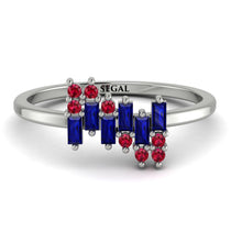 Baguette And Round Sapphire Band - Daniela No. 60 image 1