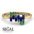 Baguette And Round Sapphire Band - Daniela No. 28