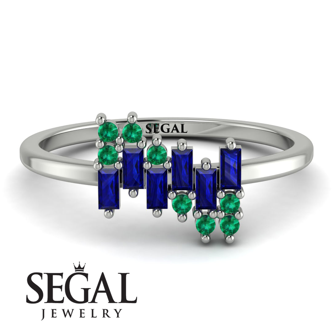 Baguette And Round Sapphire Band - Daniela No. 30