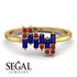 Baguette And Round Sapphire Band - Daniela No. 58