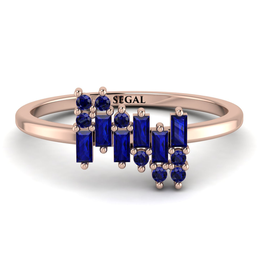 Baguette And Round Sapphire Band - Daniela No. 74