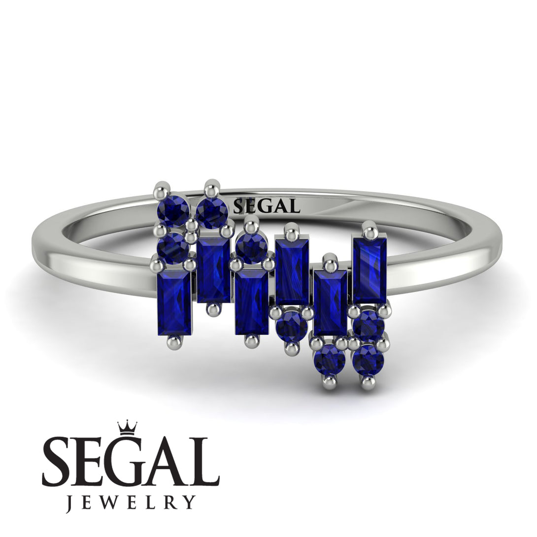 Baguette And Round Sapphire Band - Daniela No. 75