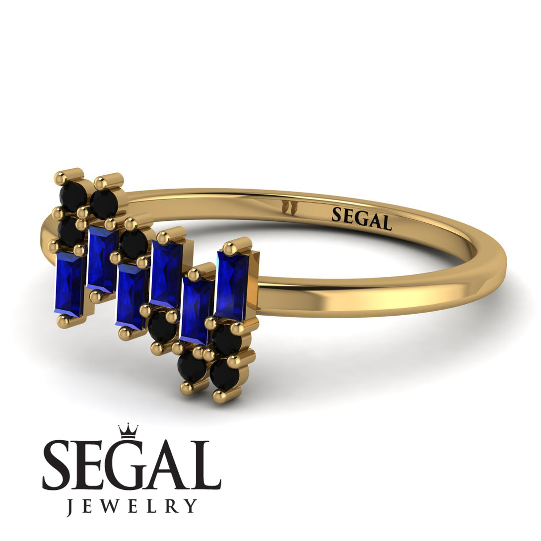 Baguette And Round Sapphire Band - Daniela No. 43