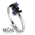 Baguette And Round Black Diamond Band - Daniela No. 69 image 2