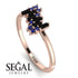Baguette And Round Black Diamond Band - Daniela No. 68