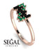 Baguette And Round Black Diamond Band - Daniela No. 23