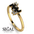 Baguette And Round Black Diamond Band - Daniela No. 7