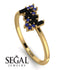 Baguette And Round Black Diamond Band - Daniela No. 67