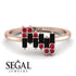 Baguette And Round Black Diamond Band - Daniela No. 53 image 10
