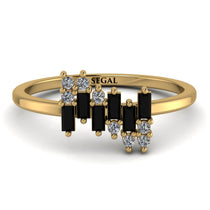 Baguette And Round Black Diamond Band - Daniela No. 7 image 1
