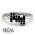Baguette And Round Black Diamond Band - Daniela No. 39