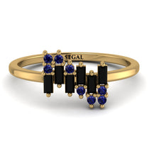 Baguette And Round Black Diamond Band - Daniela No. 67 image 1