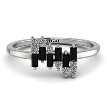 Baguette And Round Black Diamond Band - Daniela No. 9 image 1