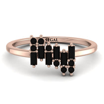 Baguette And Round Black Diamond Band - Daniela No. 38 image 1
