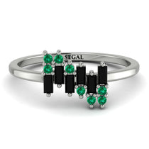 Baguette And Round Black Diamond Band - Daniela No. 24 image 1