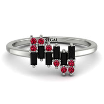 Baguette And Round Black Diamond Band - Daniela No. 54 image 1