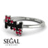 Baguette And Round Black Diamond Band - Daniela No. 54