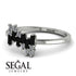 Baguette And Round Black Diamond Band - Daniela No. 9
