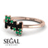 Baguette And Round Black Diamond Band - Daniela No. 23
