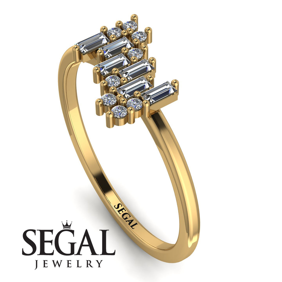 Baguette And Round Diamond Band - Daniela No. 1