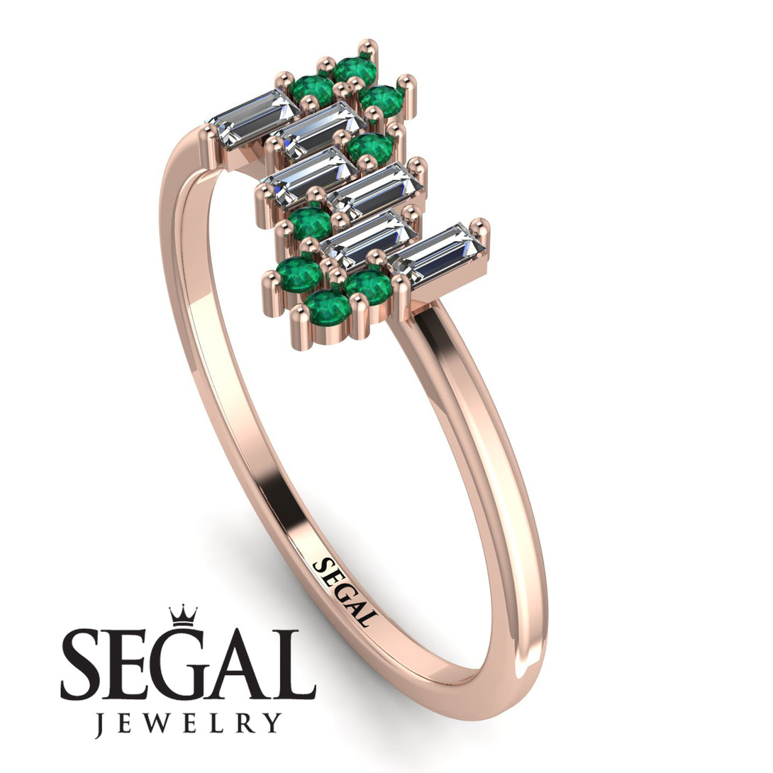 Baguette And Round Diamond Band - Daniela No. 17