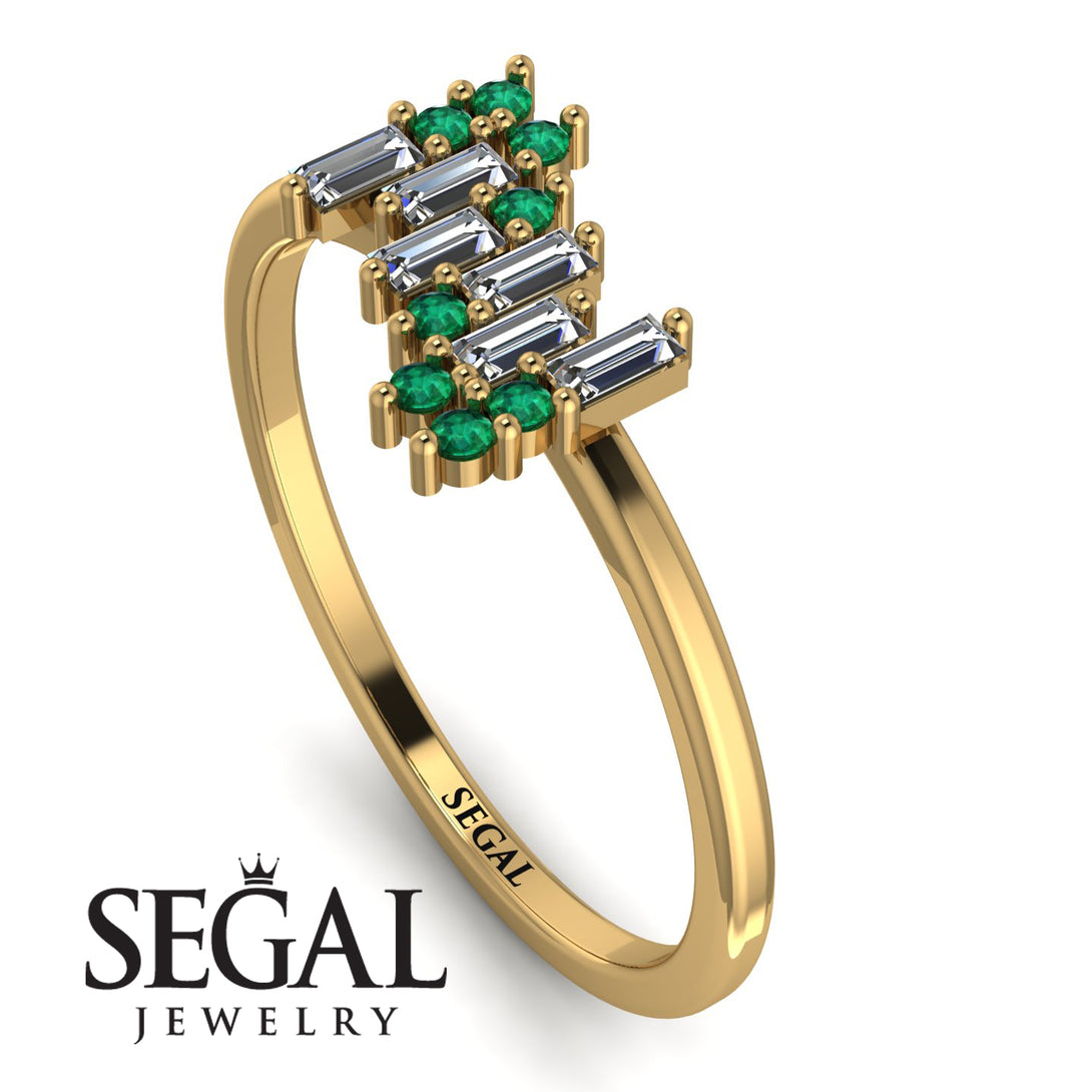 Baguette And Round Diamond Band - Daniela No. 16