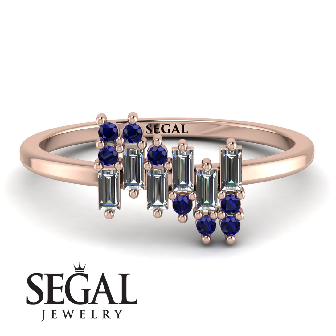 Baguette And Round Diamond Band - Daniela No. 62