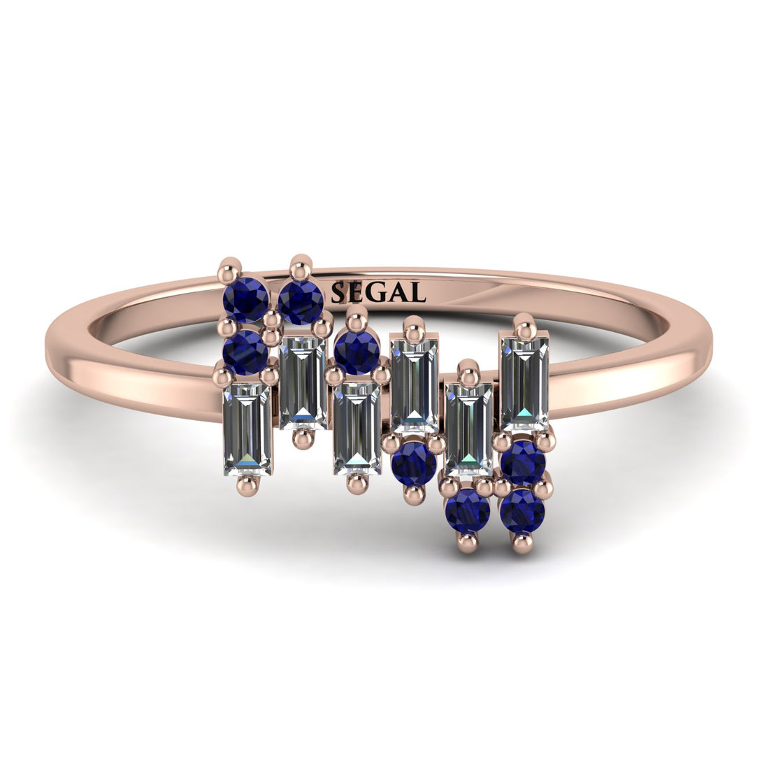 Baguette And Round Diamond Band - Daniela No. 62