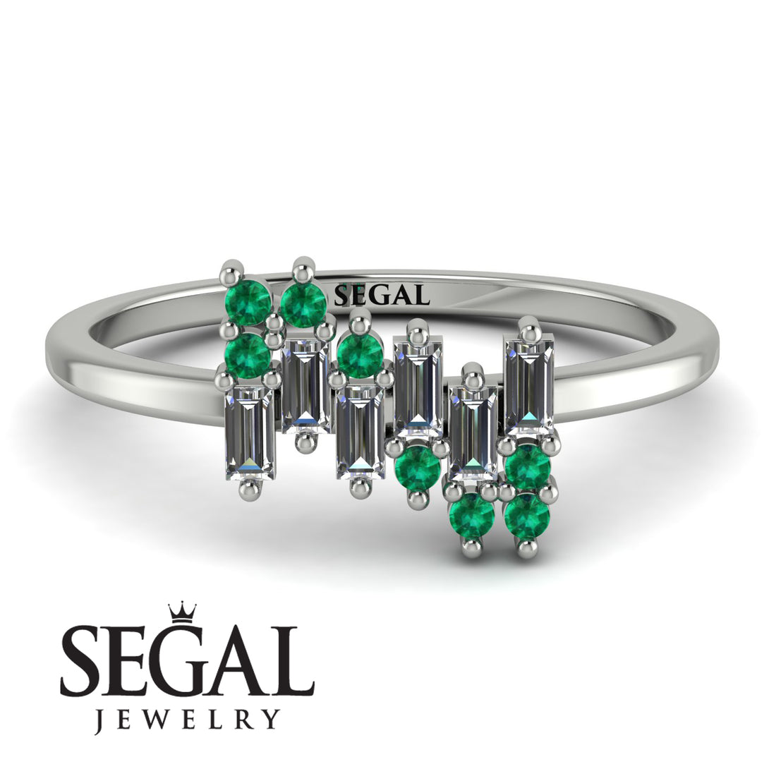 Baguette And Round Diamond Band - Daniela No. 18