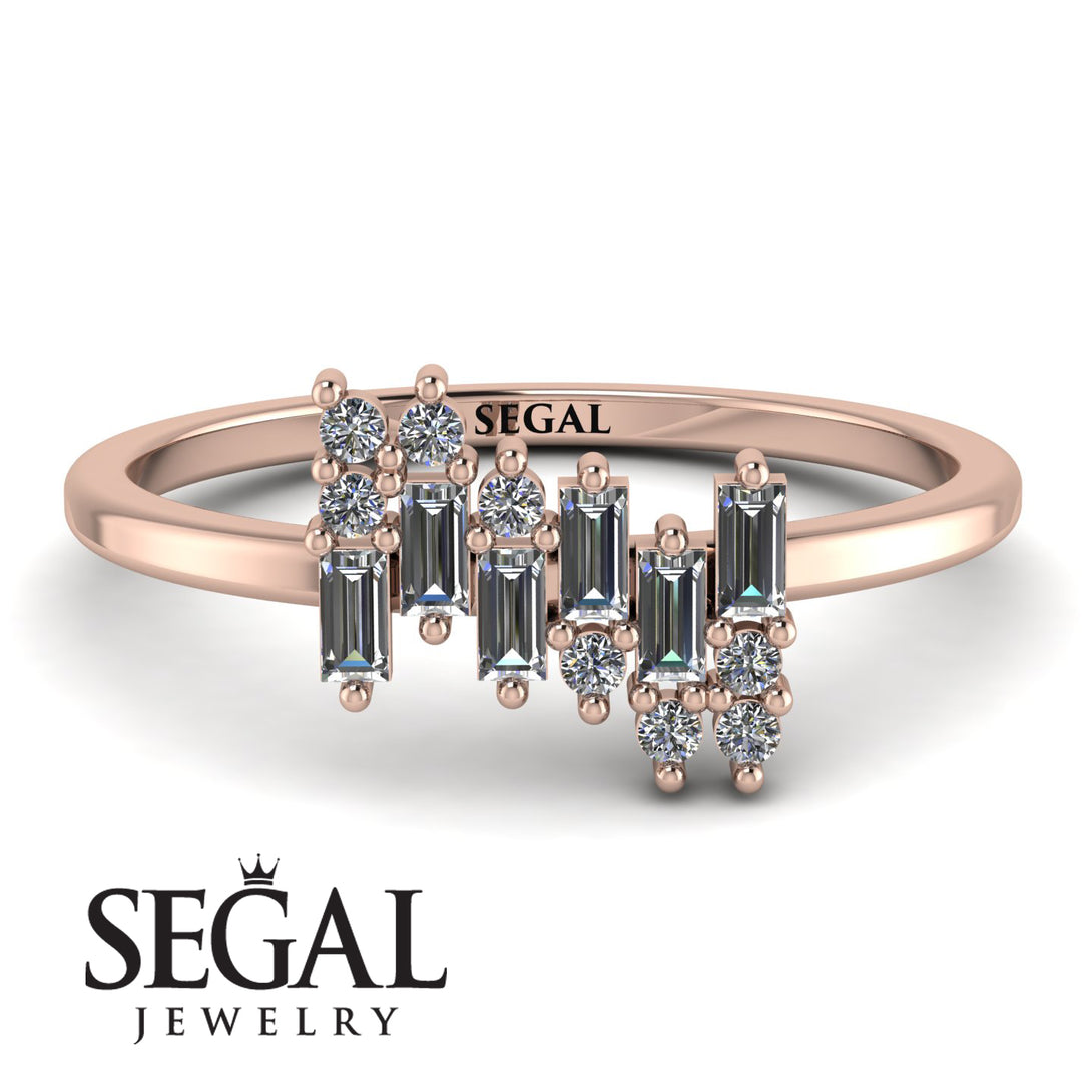 Baguette And Round Diamond Band - Daniela No. 2
