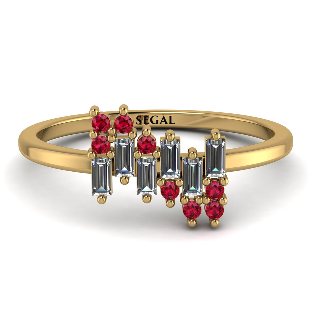 Baguette And Round Diamond Band - Daniela No. 46