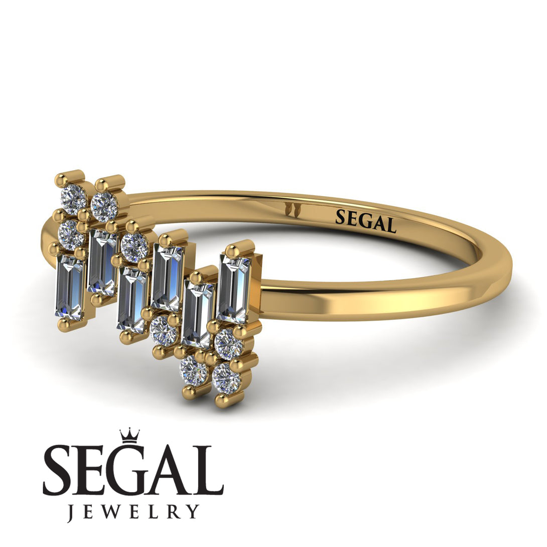 Baguette And Round Diamond Band - Daniela No. 1