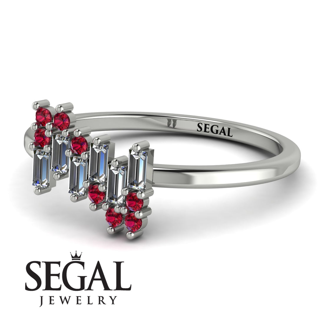 Baguette And Round Diamond Band - Daniela No. 48
