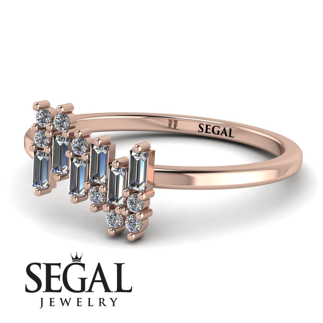 Baguette And Round Diamond Band - Daniela No. 2