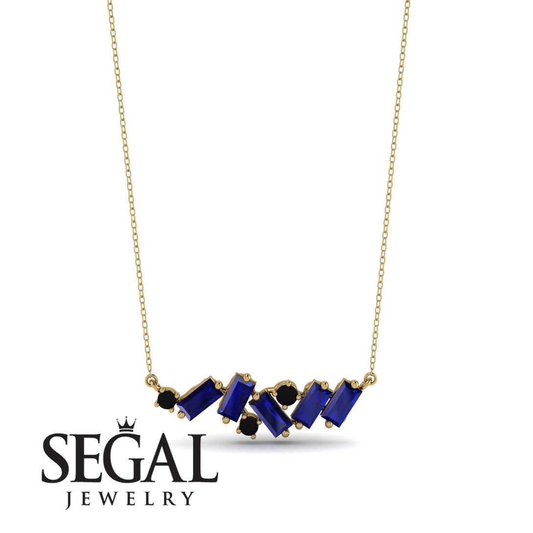 Baguette Black Diamond Necklace - Arielle No. 67