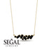 Baguette Black Diamond Necklace - Arielle No. 37